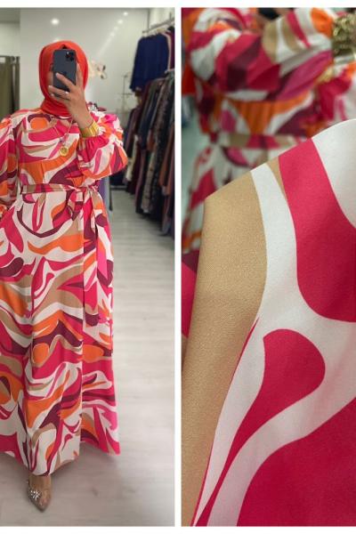 Ada Tesettür Elbise  Pembe