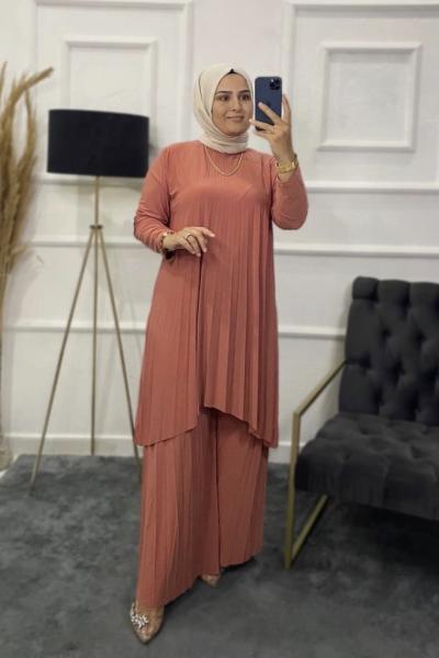 Afra Tesettür Takım Ekru