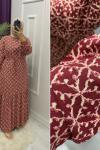 Afro Elbise Bordo