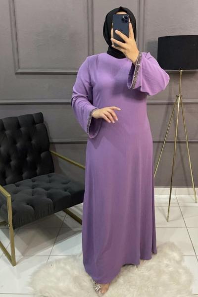 Ahi Tesettür Elbise Lila