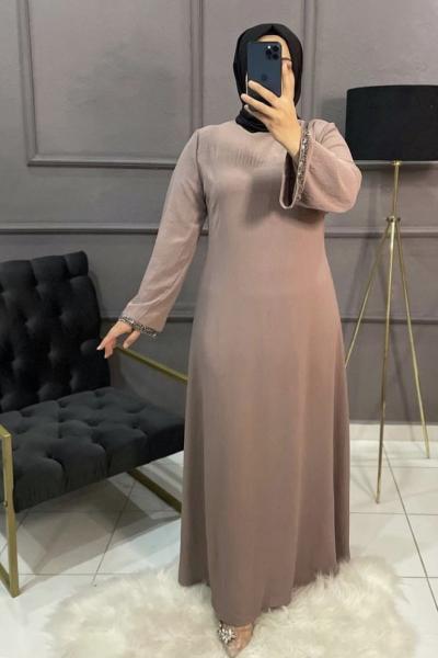 Ahi Tesettür Elbise Vizon