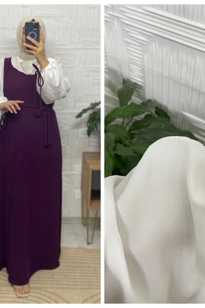 Alinda Tesettür Elbise  Mor