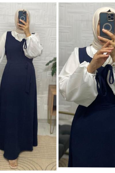 Alinda Tesettür Elbise  Lacivert