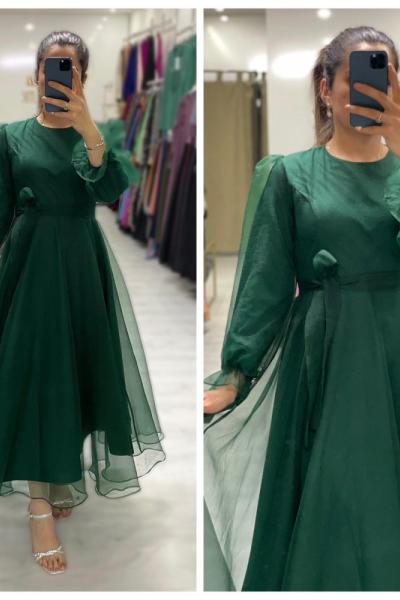 Asil Tesettür Abiye Yeşil