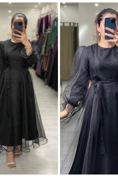 Asil Tesettür Abiye Siyah
