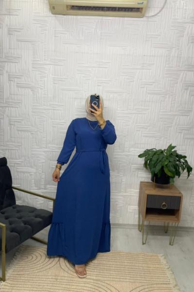 Aylin Tesettür Elbise  Mavi