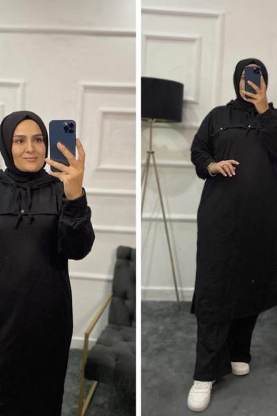 Bade Tesettür Eşofman Takımı Siyah