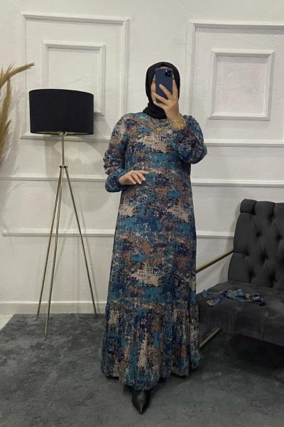 Batik Elbise Mavi