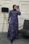 Batik Tesettür Elbise Lacivert