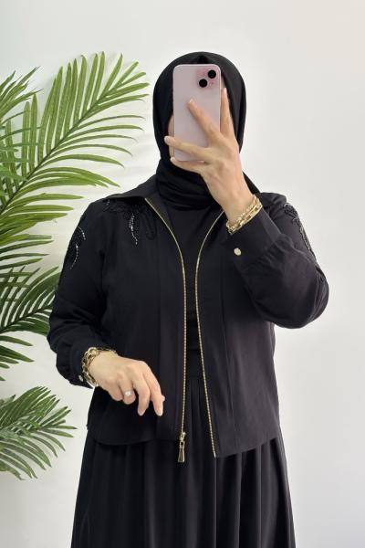 Boncuk İşlemeli Takım Siyah