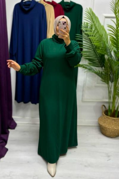 Burgu Elbise Koyu Yeşil