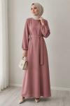 DABIL KREP ELBİSE Pembe
