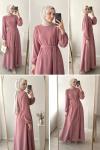 DABIL KREP ELBİSE Pembe