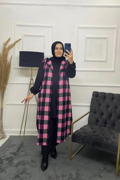 Defne Tesettür Kışlık Gömlek Pembe