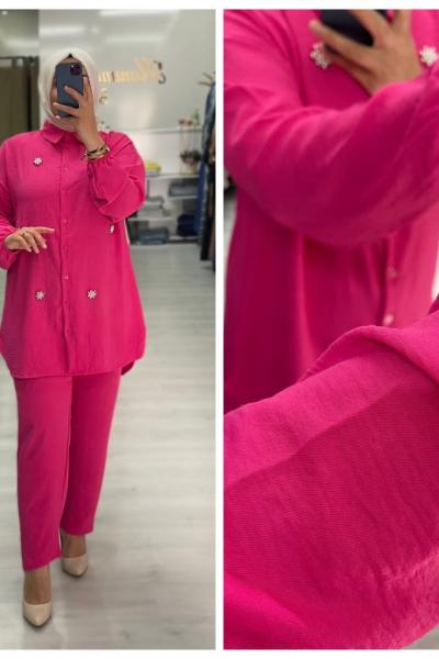 Dila Tesettür Takım Fuşya