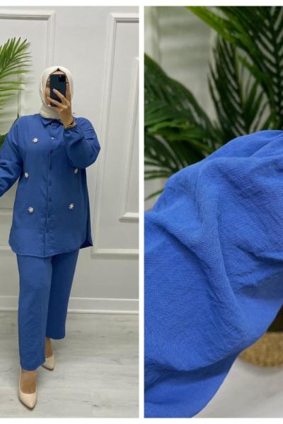 Dila Tesettür Takım Mavi