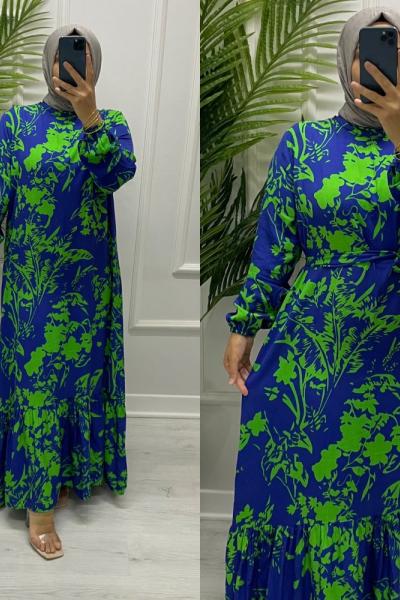 Dünya Tesettür Elbise Gök Mavi