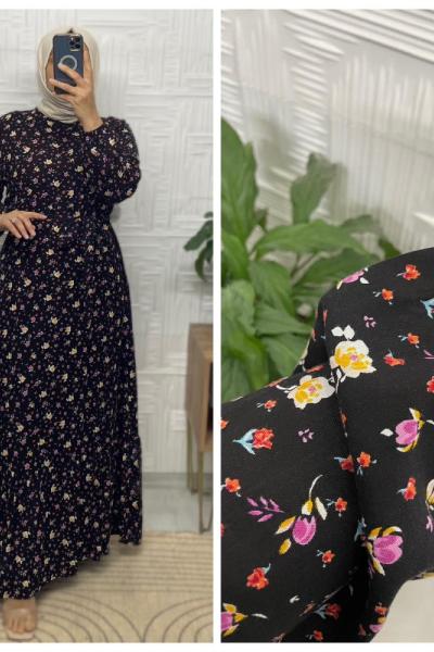 Ece Tesettür Elbise  Siyah