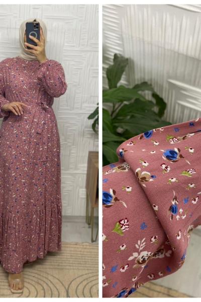 Ece Tesettür Elbise  Pembe