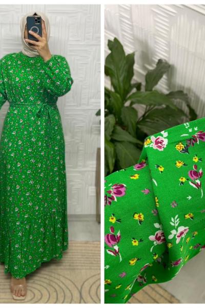 Ece Tesettür Elbise  Yeşil