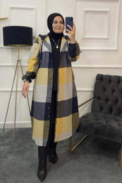 Efsun Oduncu Tesettür Gömlek Sarı