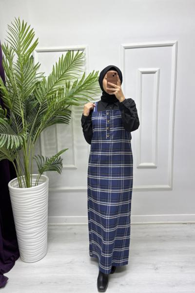 Ekose Jile İndigo Mavi