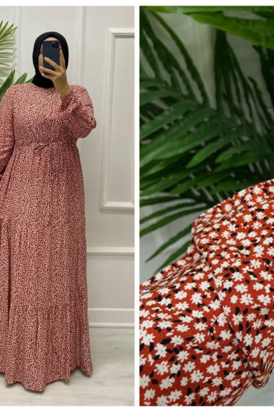 Elice Tesettür Elbise  Kiremit