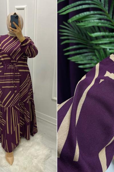 Elisa Pamuklu Elbise Mor