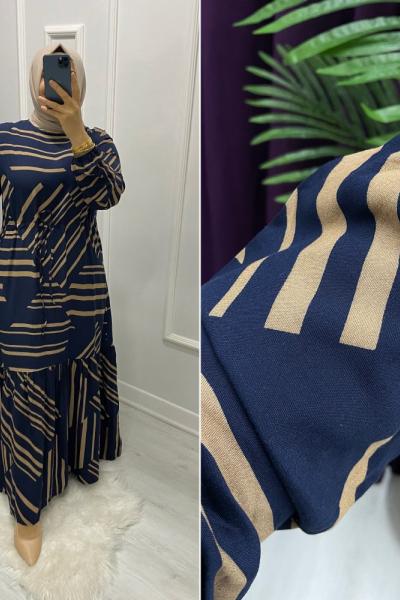 Elisa Pamuklu Elbise Lacivert