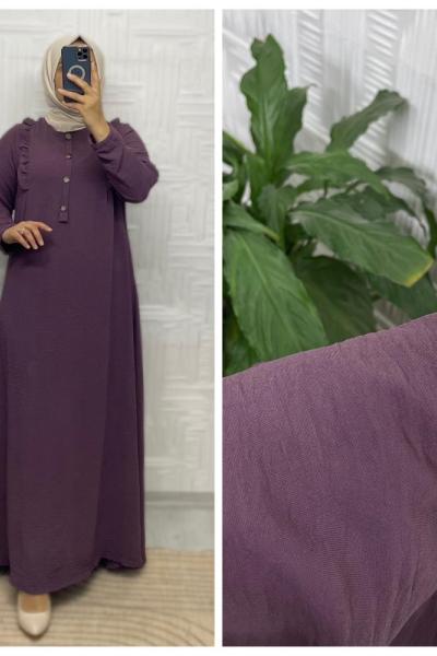Eslem Tesettür Elbise  Mor