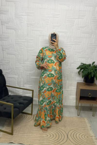 Festival Tesettür Elbise Yeşil