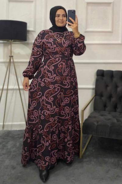 Firuze Tesettür Elbise  Açık Pembe