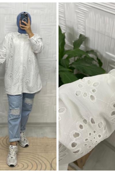 Fisto Tesettür Gömlek Beyaz