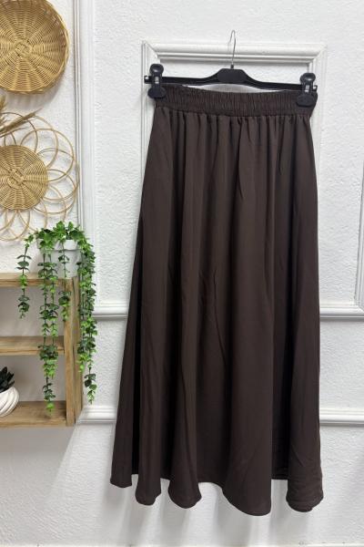 Gabardin Etek Kahverengi