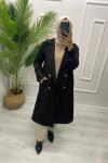 Gabardin Tesettür Trenç Siyah