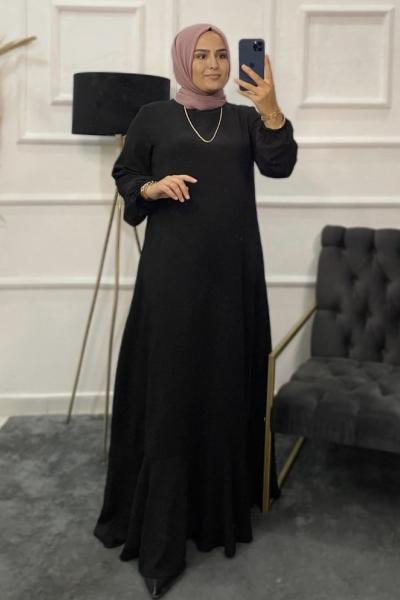 Gece Tesettür Elbise Siyah
