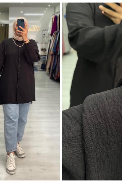 Gül Tesettür Gömlek Siyah