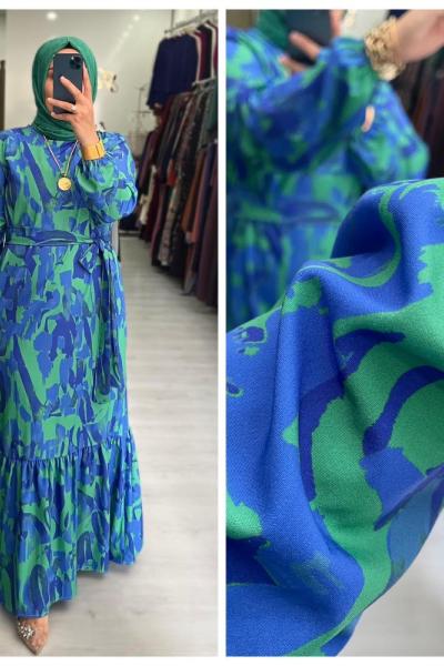 Hadise Tesettür Elbise  Mavi