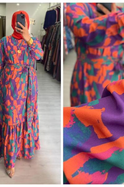 Hadise Tesettür Elbise  Mor