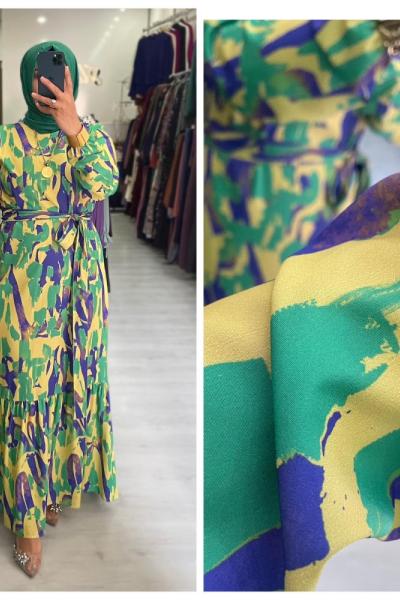 Hadise Tesettür Elbise  Yeşil