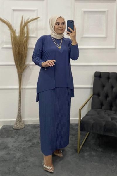 Hanım Tesettür Takım Mavi
