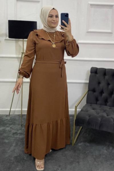 Hanımeli Elbise Taba