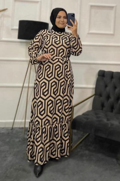 Hazan Tesettür Elbise  Siyah