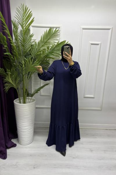 Hera Tesettür Elbise Lacivert