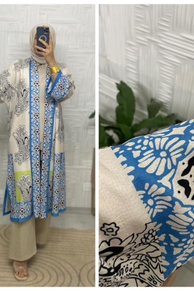 İkol Tesettür Kimono Açık Mavi