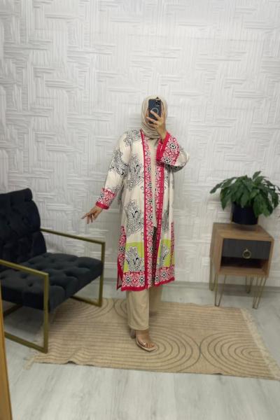 İkol Tesettür Kimono Pembe
