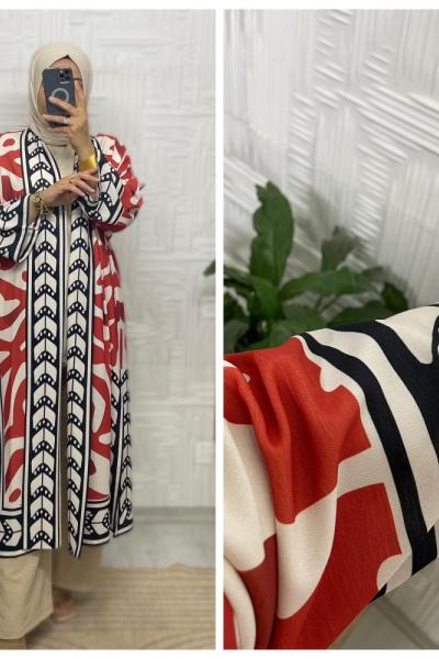 İkol Tesettür Kimono Kiremit