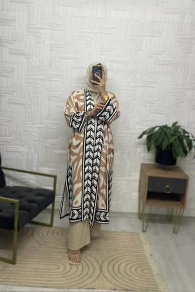 İkol Tesettür Kimono Krem