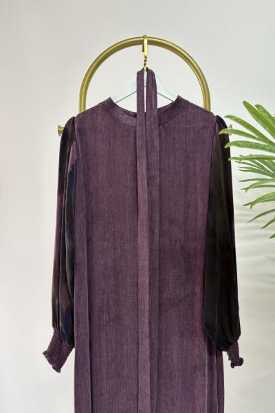 İpek Kupra Elbise Bordo