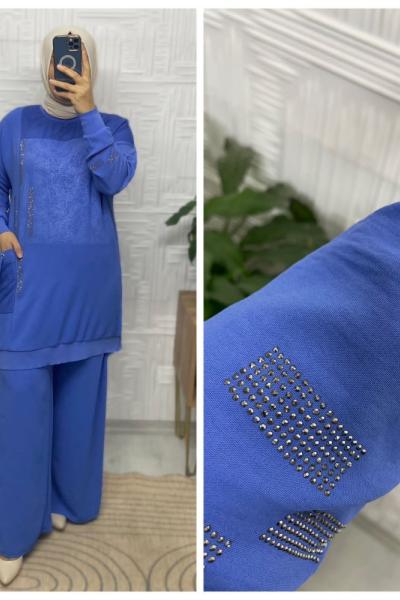 Işıl Tesettür Tunik Takım Açık Mavi